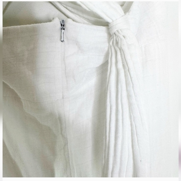 Just Bee Queen Harlow Dress White Cutout One Shoulder Maxi Size l (run small) - Picture 10 of 11